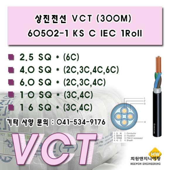 VCT 상진전선 60502-1 KS C IEC (300M)